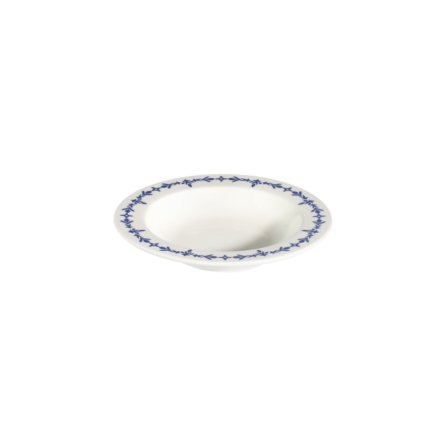 24-dielna porcelánová jedálenská súprava, biela/modrá