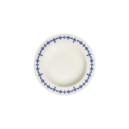 24-dielna porcelánová jedálenská súprava, biela/modrá