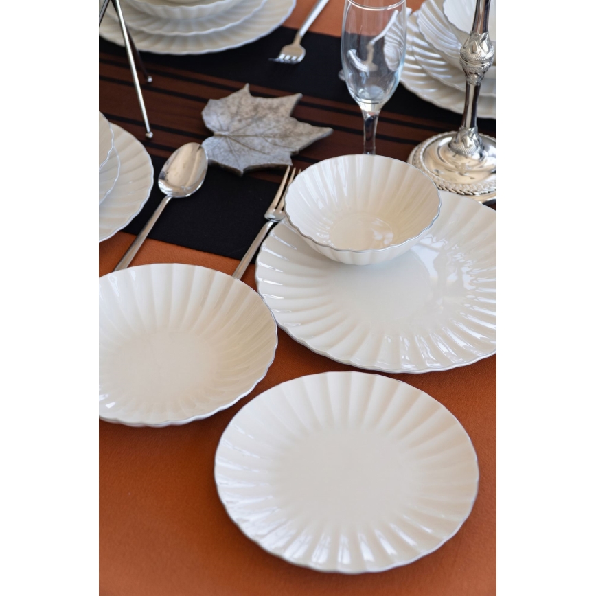 24-dielna sada riadu, biela/porcelán