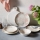 24-dielová jedálenská súprava, ružová/béžová, porcelán