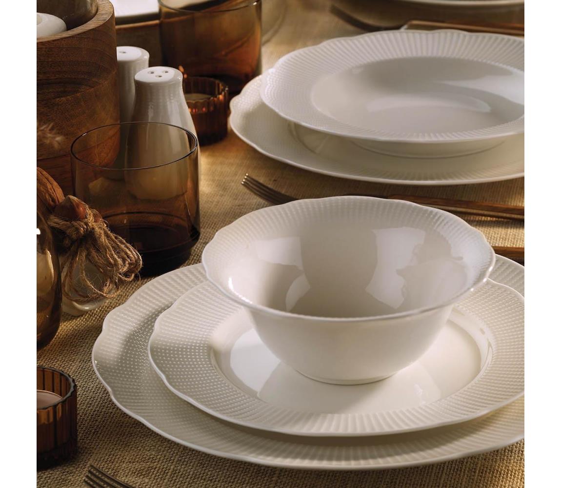 26-dielna jedálenská súprava, biela, porcelán 719KTP9856