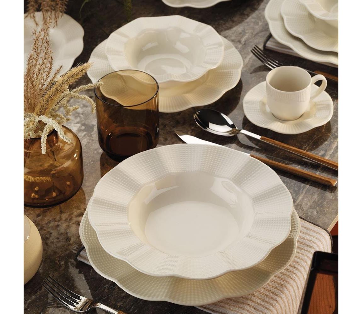 26-dielna jedálenská súprava biela/porcelán 710KTP9735