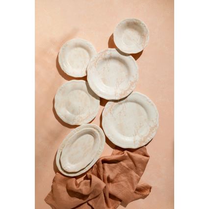 27-dielna jedálenská súprava, béžová, porcelán