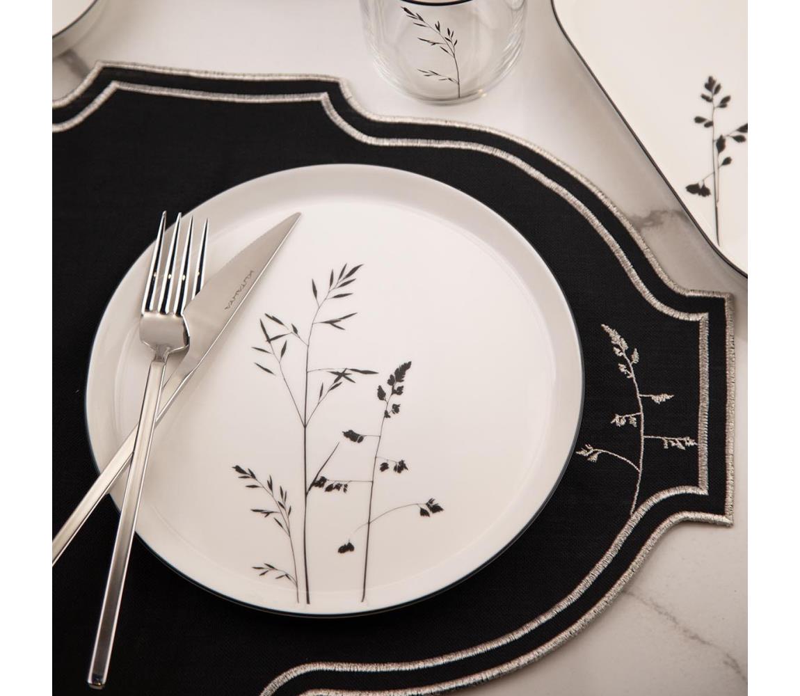27-dielna jedálenská súprava, biela/čierna, porcelán 710KTP9745