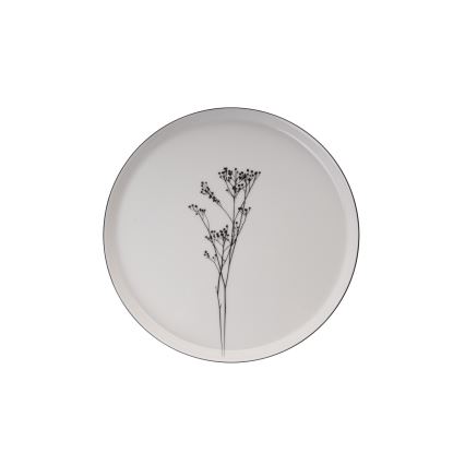 27-dielna jedálenská súprava, biela/čierna, porcelán