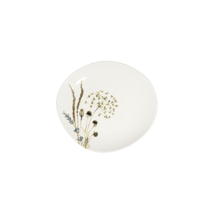 27-dielna jedálenská súprava, biela/hnedá, porcelán