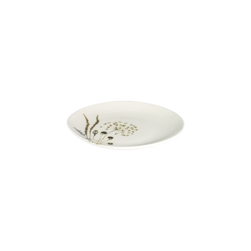 27-dielna jedálenská súprava, biela/hnedá, porcelán