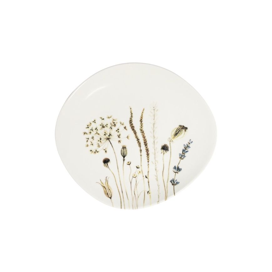 27-dielna jedálenská súprava, biela/hnedá, porcelán