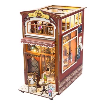 2Kids Toys - 3D skladačka LED Zarážka na knihy Kaviareň 2xAAA