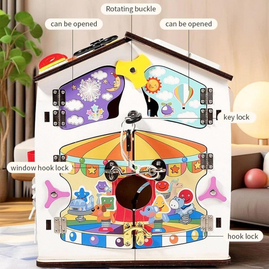 2Kids Toys - Aktivitná tabuľa Domček biela