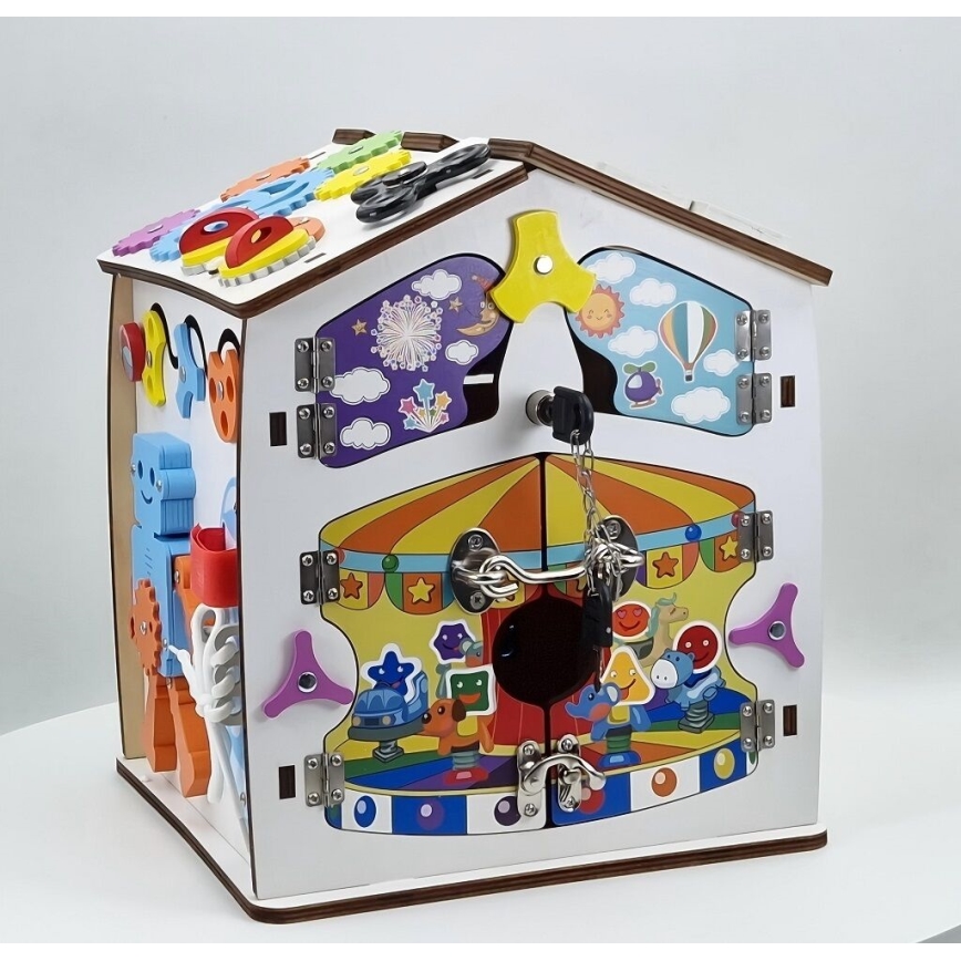 2Kids Toys - Aktivitná tabuľa Domček biela