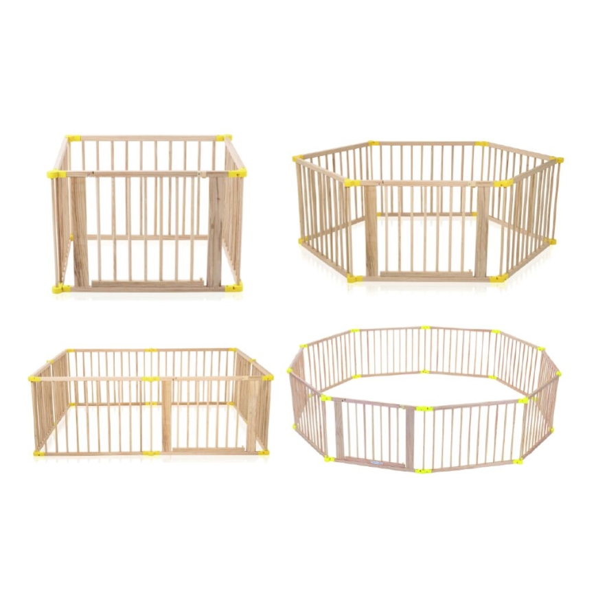 2Kids Toys - Detská drevená ohrádka XXL 210x210 cm béžová