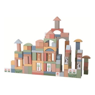 2Kids Toys - Drevené kocky Safari so zvieratkami 120 ks