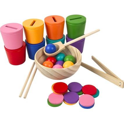 2Kids Toys - Dúhové guličky, mince a kalíšky 8 farieb