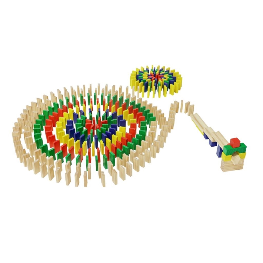 2Kids Toys - farebné drevené domino 400 ks