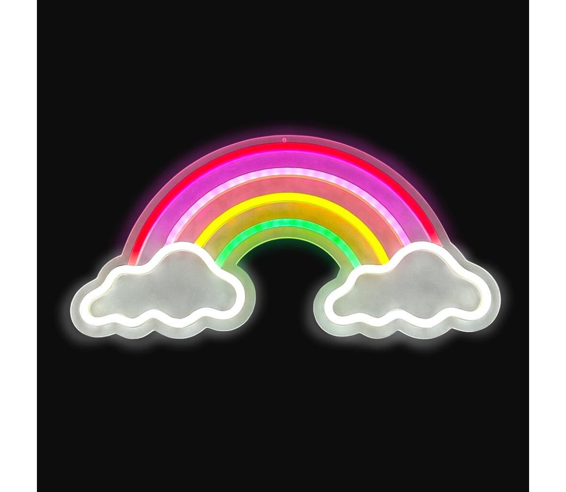 2Kids Toys - LED neónová nástenná dekorácia LED/5W/USB dúha s oblakmi 2D98106