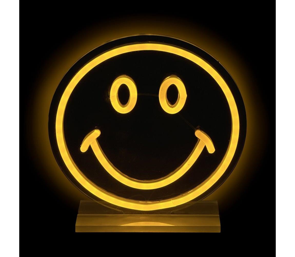 2Kids Toys - LED neónová stolová dekorácia LED/5W/USB smajlík 2D98113