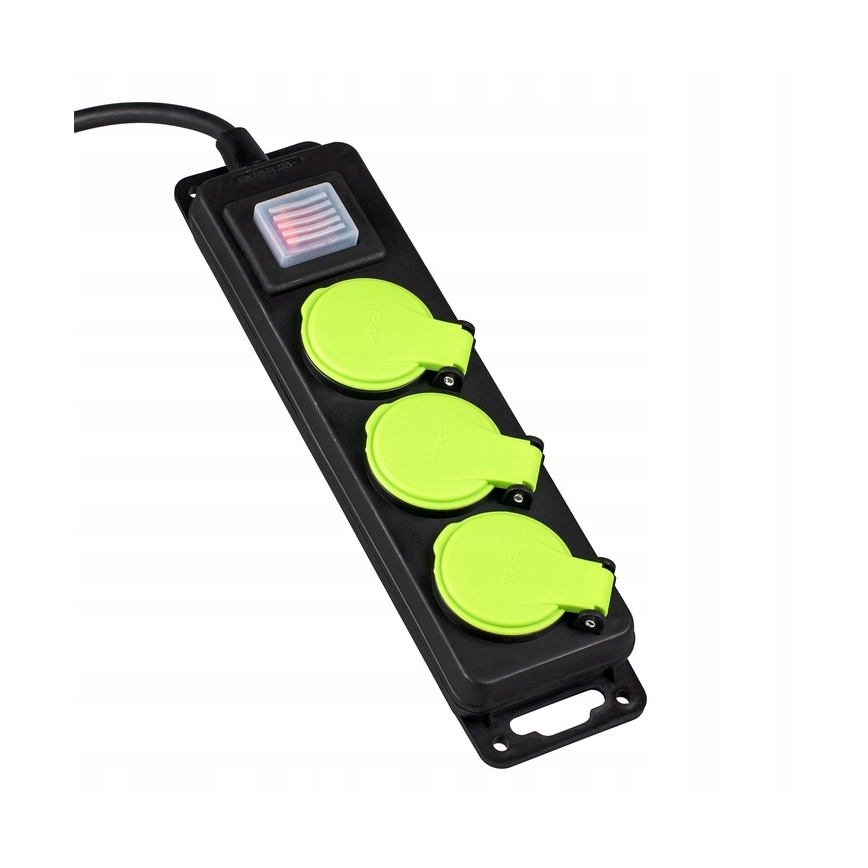 3-zásuvkový predlžovací kábel s vypínačom, 20 m, IP44