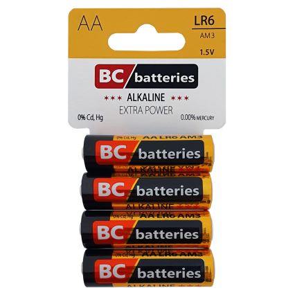 4 ks Alkalická batéria EXTRA POWER AA 1,5V
