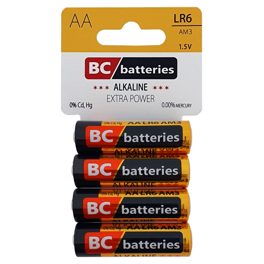 4 ks Alkalická batéria EXTRA POWER AA 1,5V