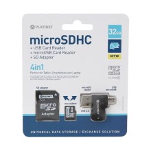 4in1 MicroSDHC 32GB + SD adaptér + MicroSD čítačka + OTG adaptér