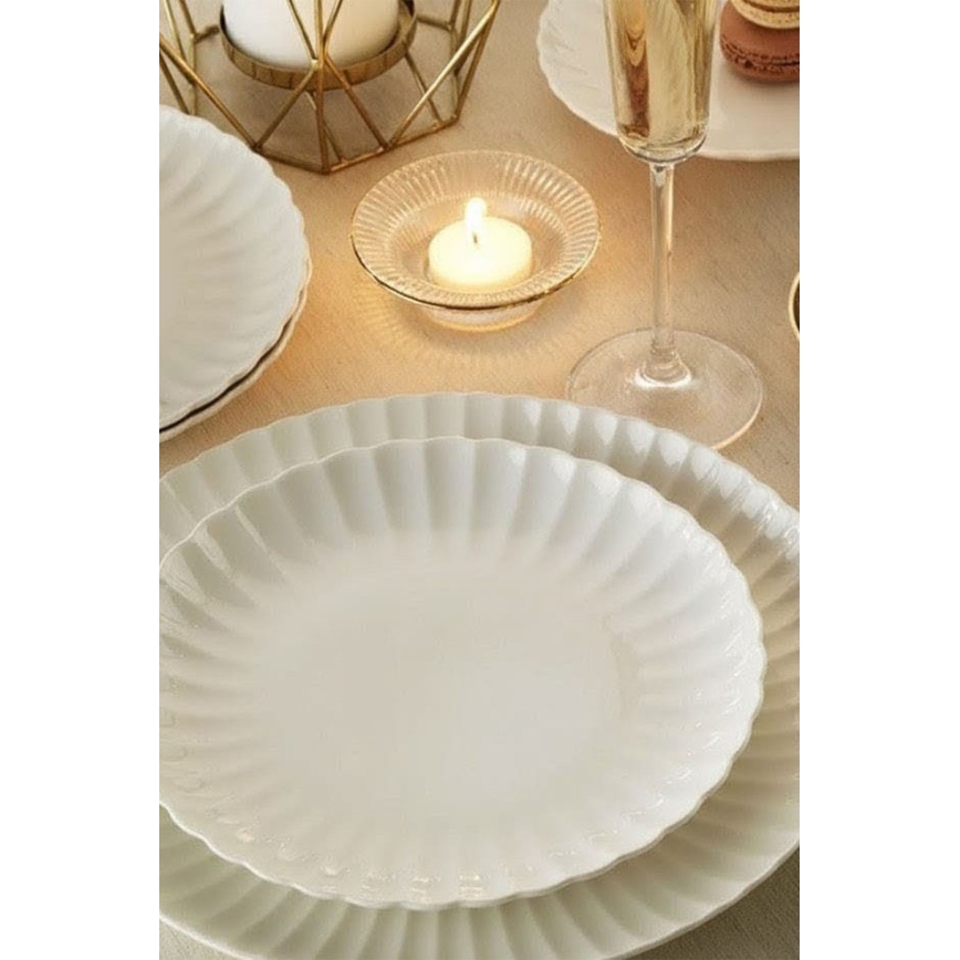 52-dielna jedálenská súprava, biela, porcelán