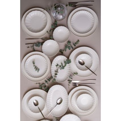 52-dielna jedálenská súprava, biela, porcelán