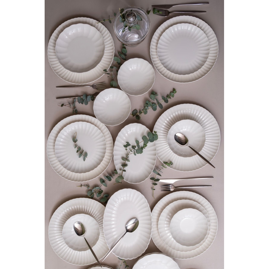 52-dielna jedálenská súprava, biela, porcelán