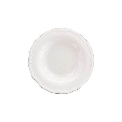 53-dielna jedálenská súprava, biela/strieborná, porcelánová