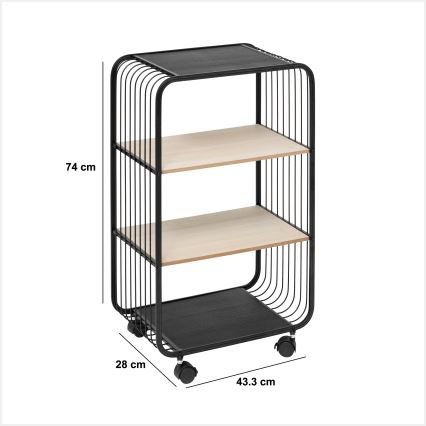 5five - Servírovací stolík/mobilná polica COLGE 74x43 cm čierna/béžová