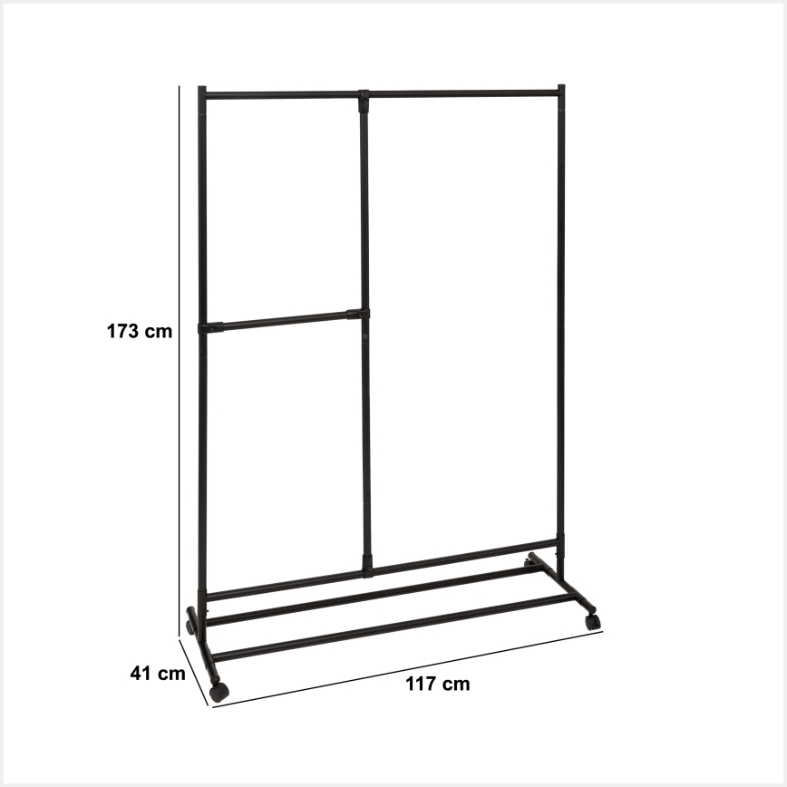 5five - Stojanový vešiak KENY 173x117 cm čierny