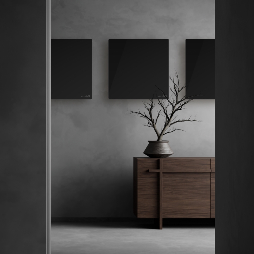 AENO - Inteligentný elektrický infračervený panel 500W časovač/termostat Wi-Fi čierna