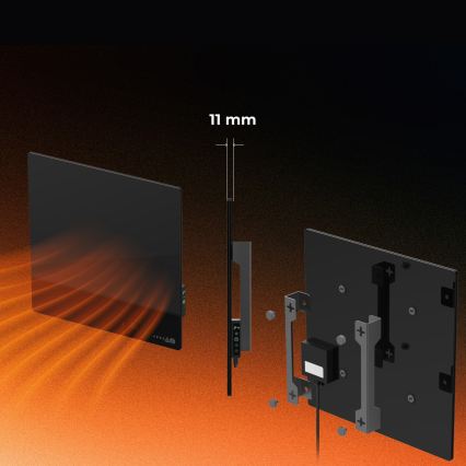 AENO - Inteligentný elektrický infračervený panel 500W časovač/termostat Wi-Fi čierna