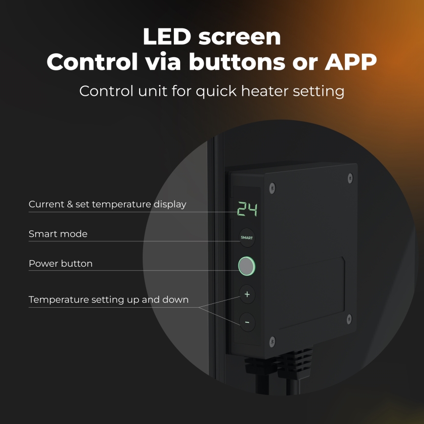 AENO - Inteligentný elektrický infračervený panel 500W s časovačom/termostatom, Wi-Fi, biela