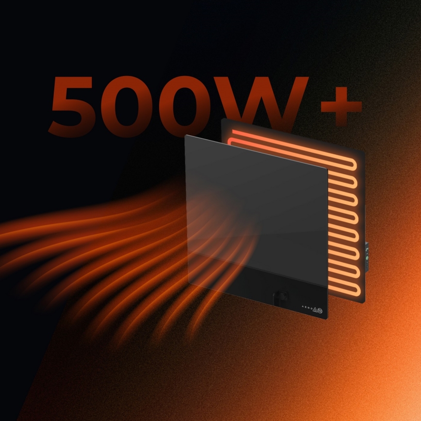 AENO - Inteligentný elektrický infračervený panel 500W s časovačom/termostatom, Wi-Fi, biela