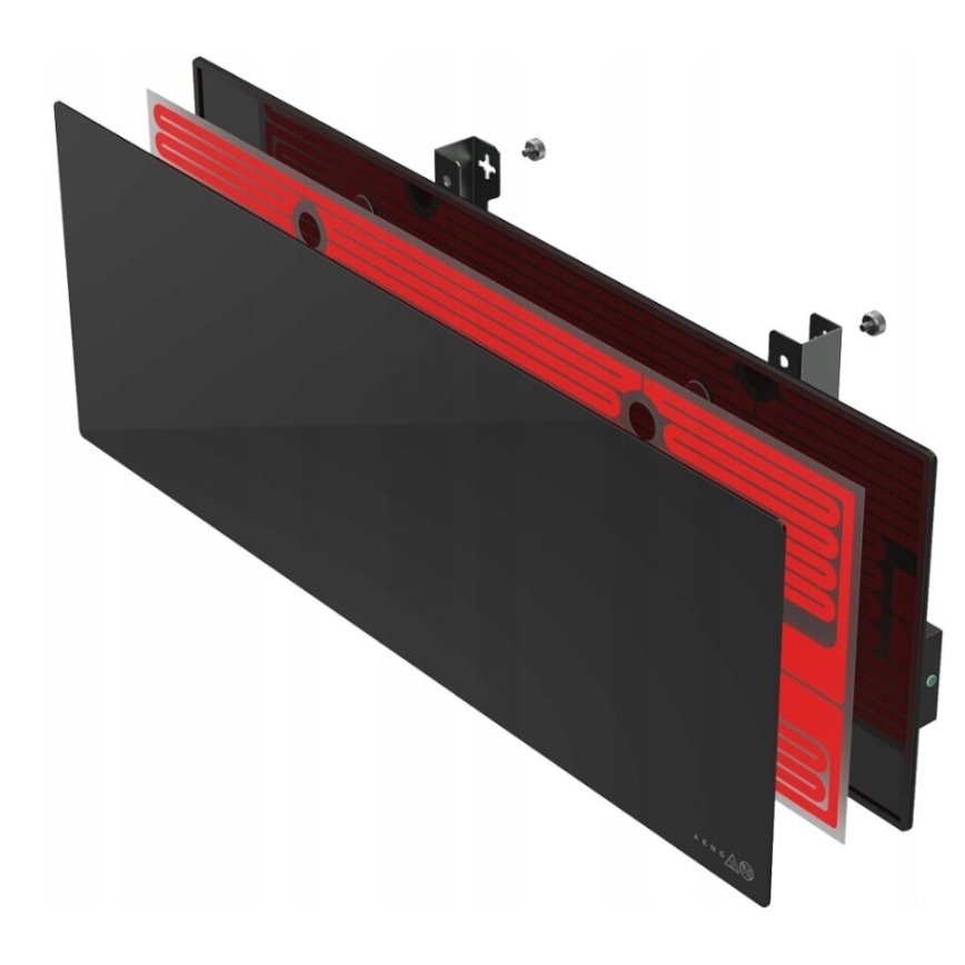 AENO - Inteligentný elektrický infrapanel s LED displejom 700W časovač/termostat IP44 Wi-fi čierna