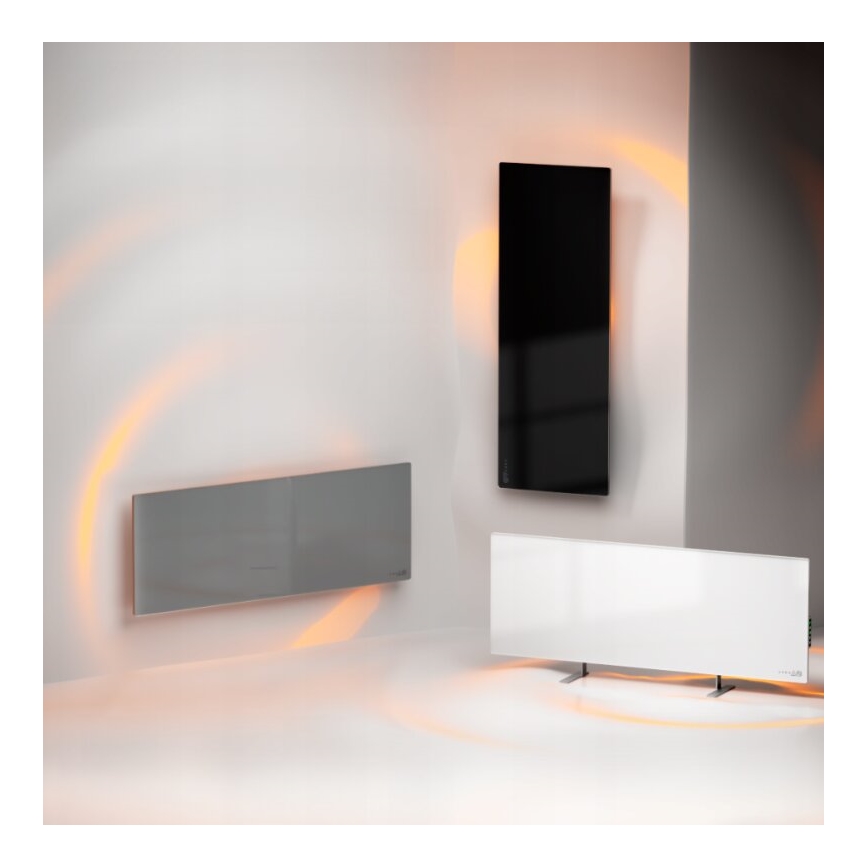 AENO - Inteligentný elektrický infrapanel s LED displejom 700W časovač/termostat IP44 Wi-fi čierna