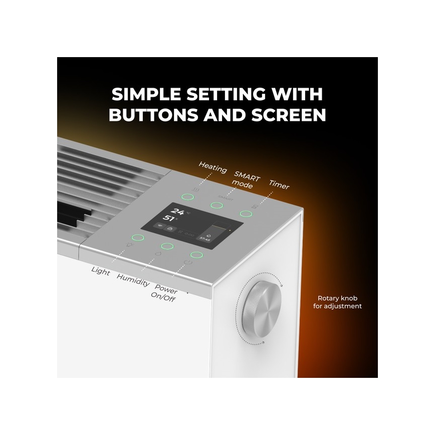 AENO - Inteligentný elektrický priamotop/konvektor 1000/2000W biela