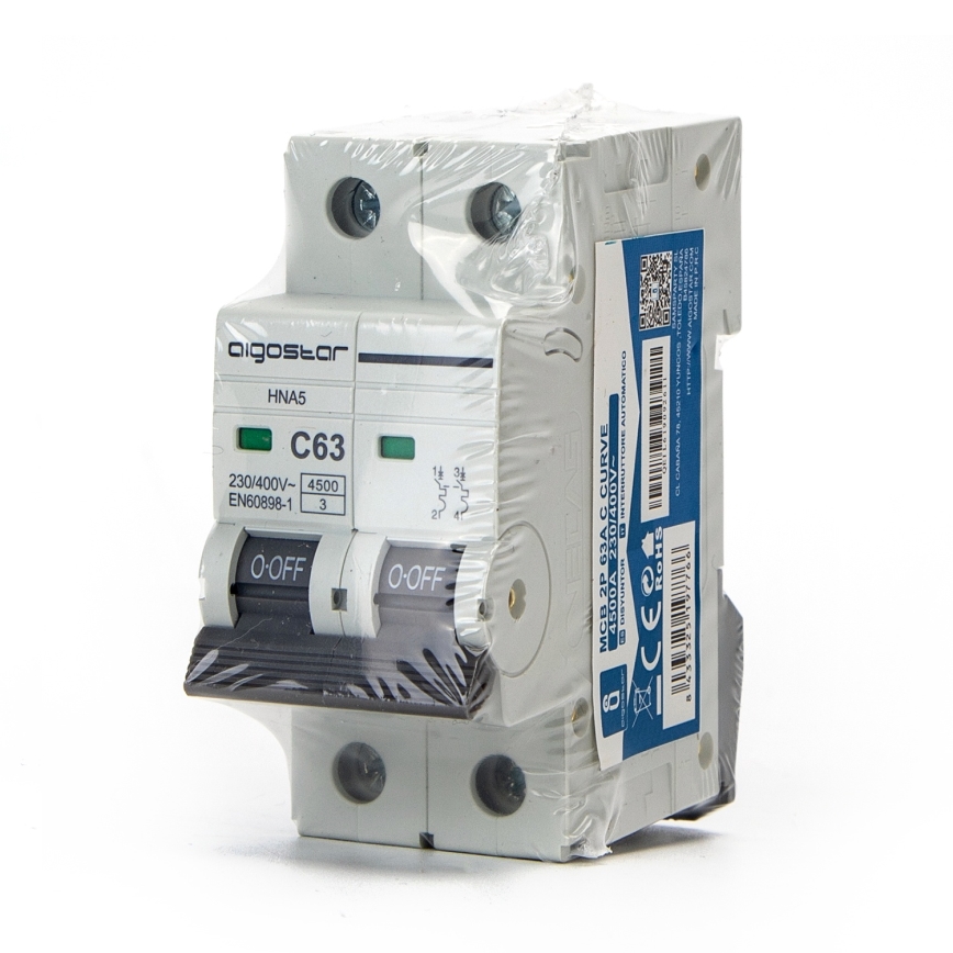 Aigostar - 2-fázový istič 2P-50A-C 230-400V