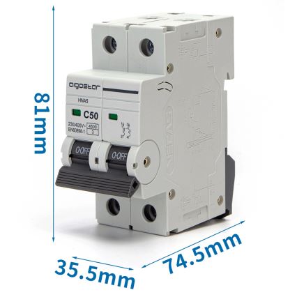 Aigostar - 2-fázový istič 2P-50A-C 230-400V