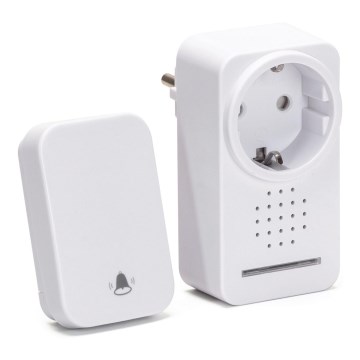 Aigostar - Bezdrôtový zvonček do zásuvky 1Z 230V IPX4 biela