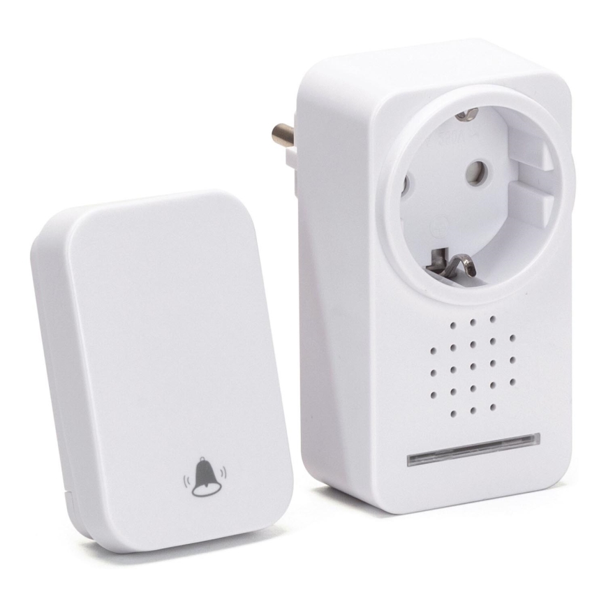 Aigostar - Bezdrôtový zvonček do zásuvky 1Z 230V IPX4 biela