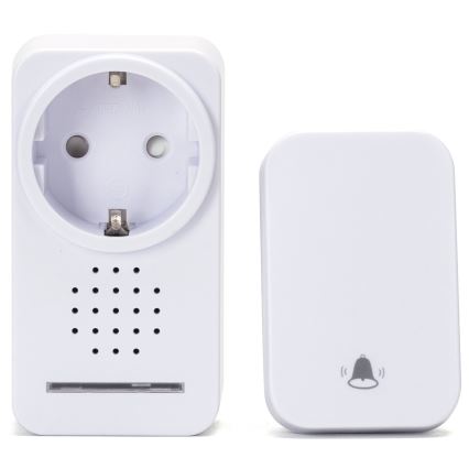 Aigostar - Bezdrôtový zvonček do zásuvky 1Z 230V IPX4 biela