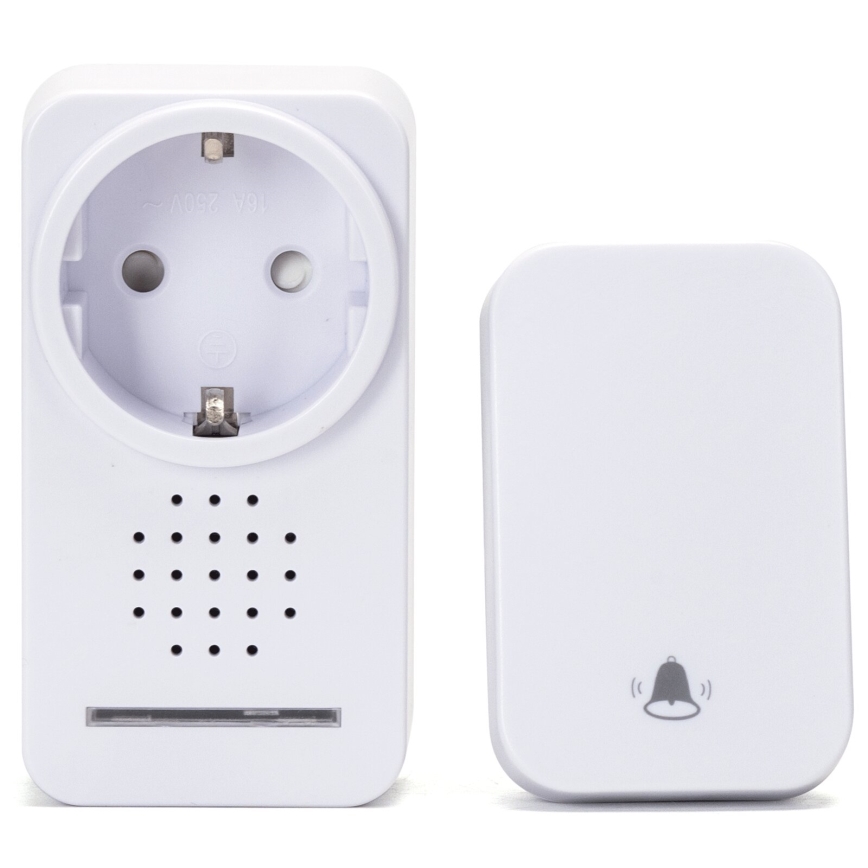 Aigostar - Bezdrôtový zvonček do zásuvky 1Z 230V IPX4 biela