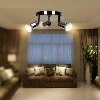 Aigostar - Bodové svietidlo 3xGU10/60W/230V lesklý chróm