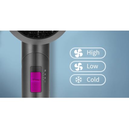Aigostar - Cestovný fén 1800W/230V fialová/čierna