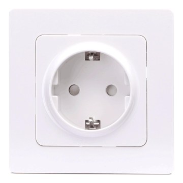 Aigostar - Domáca zásuvka s rámikom SCHUKO 250V biela
