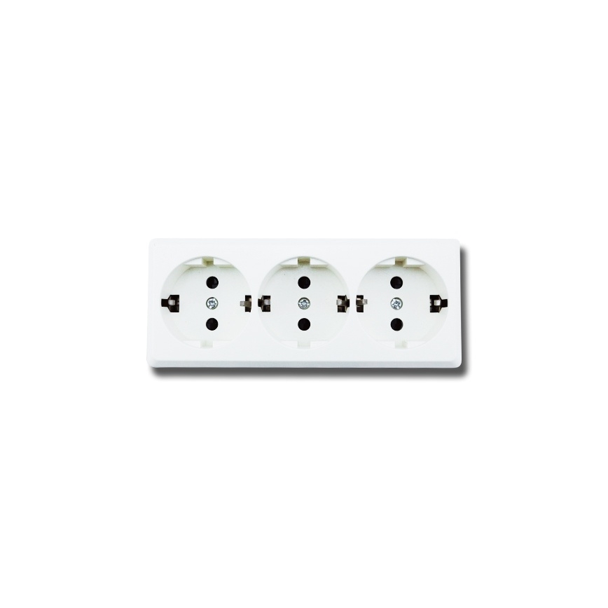 Aigostar - Domová zásuvka 3Z SCHUKO 250/16A