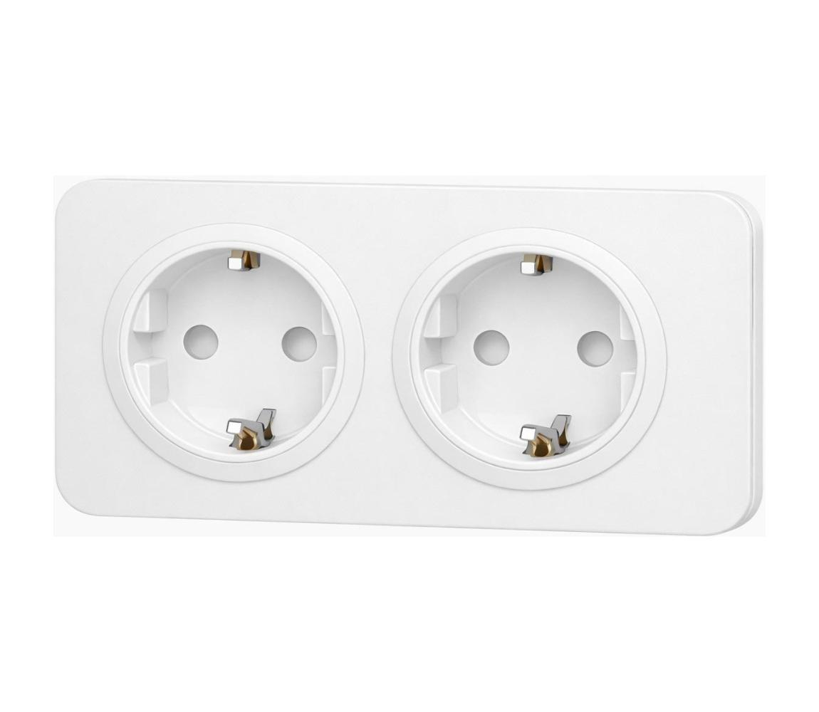B.V. - Domová zásuvka s rámikom 2Z SCHUKO 250V/16A biela AI2750+2xAI2747