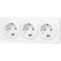 Aigostar - domová zásuvka s rámikom 3x SCHUKO 250V/16A biela